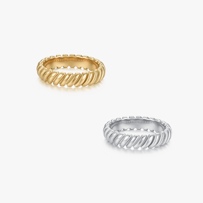 Spiral Ridge Band Ring - Flaire & Co.