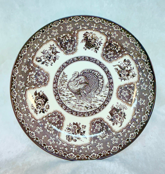 Spode 10" Round Festival Brown Turkey Shallow Serving Bowl S3536-A8