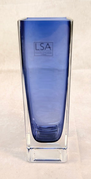 Square Column Cased Glass Vase