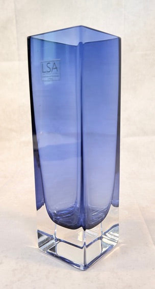 Square Column Cased Glass Vase