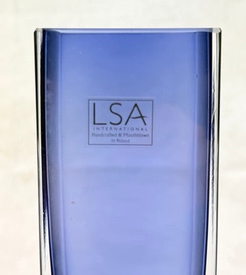 Square Column Cased Glass Vase