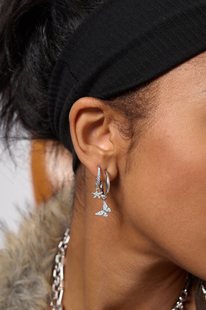 Butterfly Pave Hoop Charm (Single) - Flaire & Co.