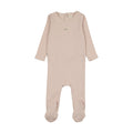 Striped bebe footie-dusty pink