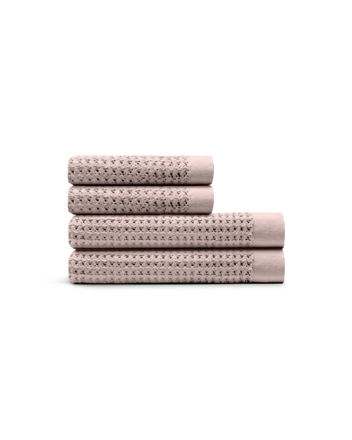 Supima® Waffle 4pc Bath Sheet Bundle featuring two bath sheets and two hand towels in soft absorption fabric.