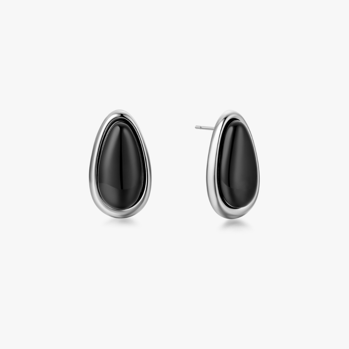 Talia Black Gem Tear Drop Earrings - Flaire & Co.