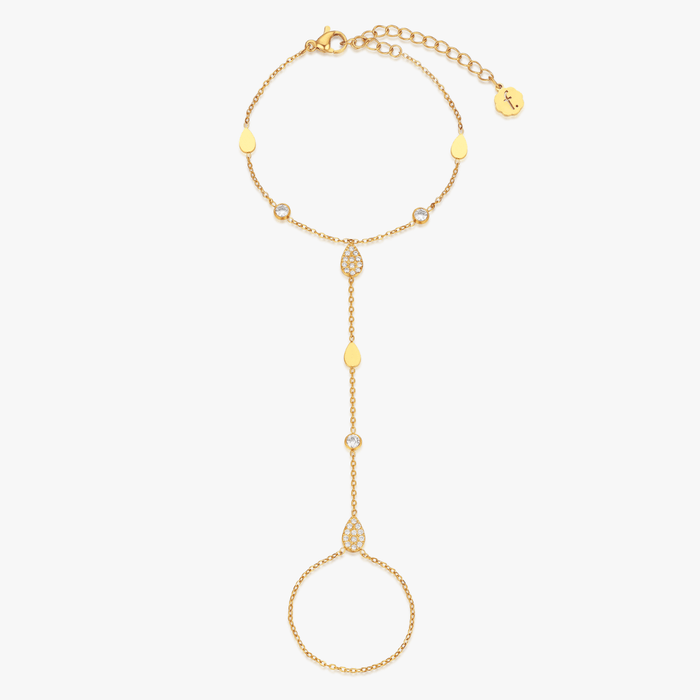 Tear Drop CZ Hand Chain - Flaire & Co.