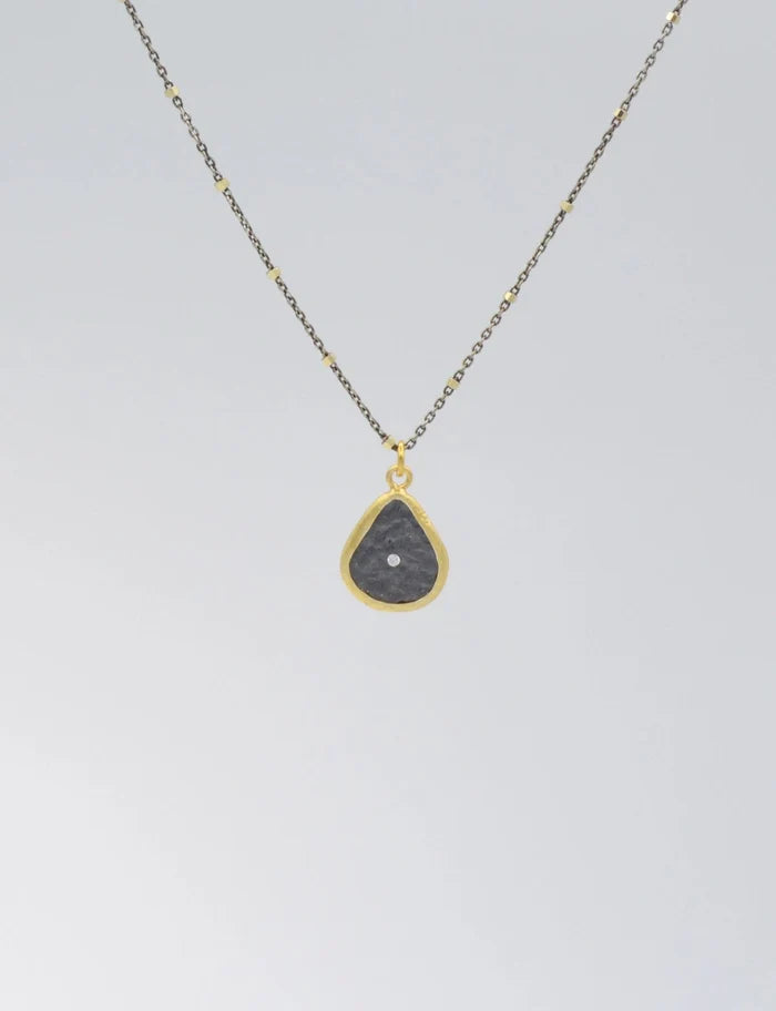 Teardrop Pendant 2 Tone Necklace - The Riviera Towel Company
