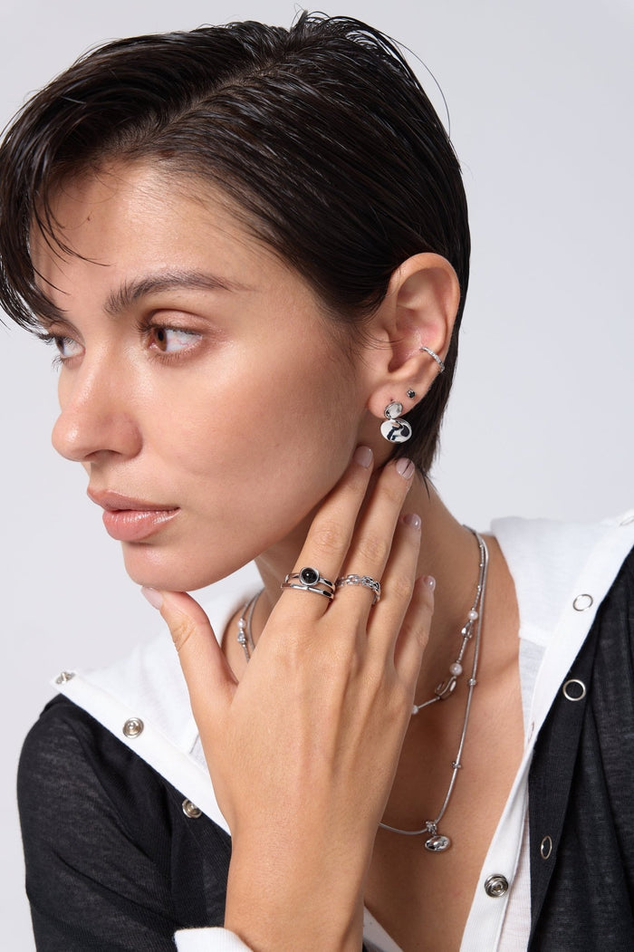 Angela Duo Disk Earrings - Flaire & Co.