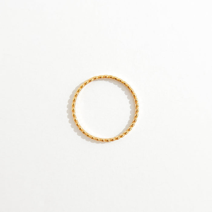 Thin Beaded Band Gold Ring - Flaire & Co.