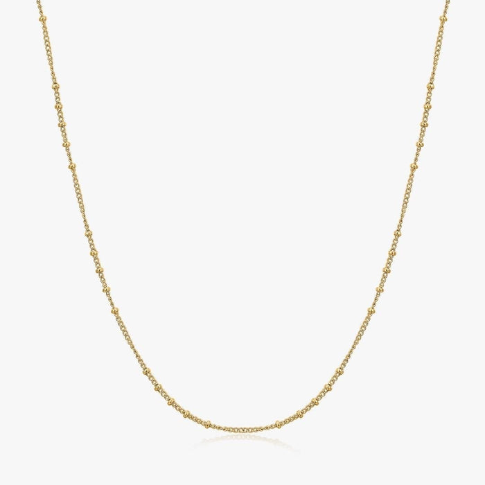 Thin Beaded Necklace in Gold - Flaire & Co.