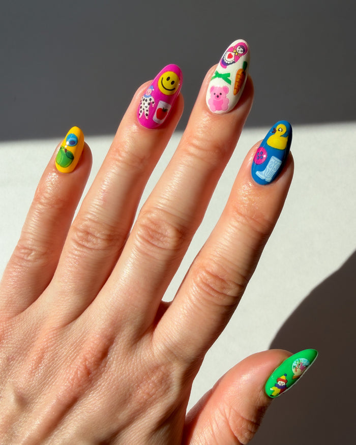 Rainbow Thrifty Nail Look