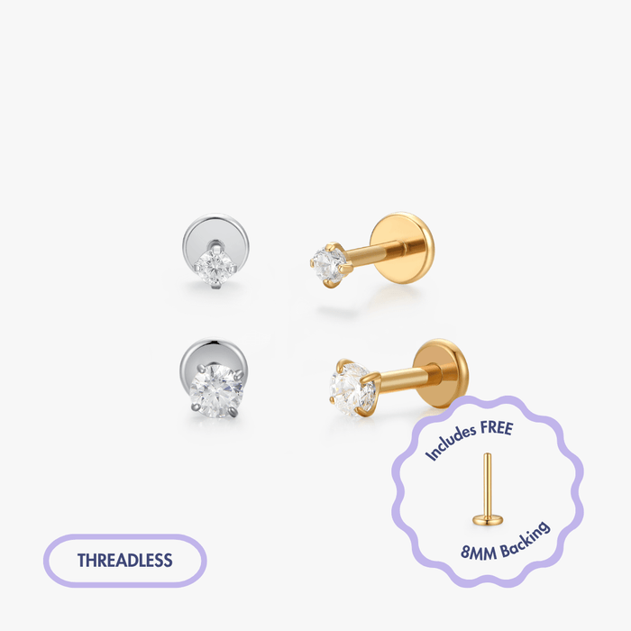 Titanium CZ Flat Back Stud (Single) - Flaire & Co.