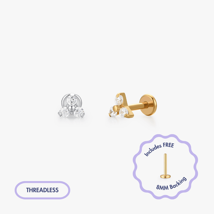 Titanium Twinkle Flat Back Stud (Single) - Flaire & Co.