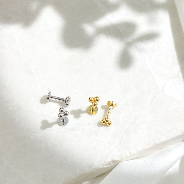 Triangle Bead Threadless Flat Back Stud - Flaire & Co.