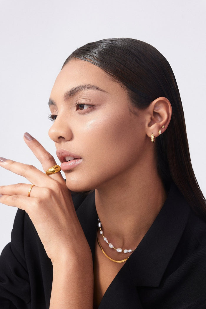 Triangle Bead Threadless Flat Back Stud - Flaire & Co.