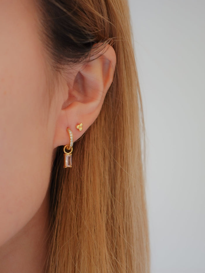 Triangle Bead Threadless Flat Back Stud - Flaire & Co.