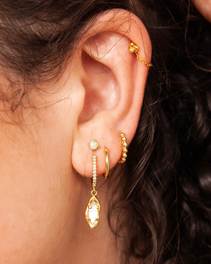 Triangle Bead Threadless Flat Back Stud - Flaire & Co.