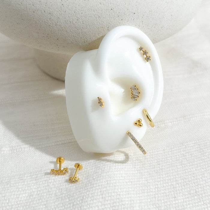 Triangle Bead Threadless Flat Back Stud - Flaire & Co.