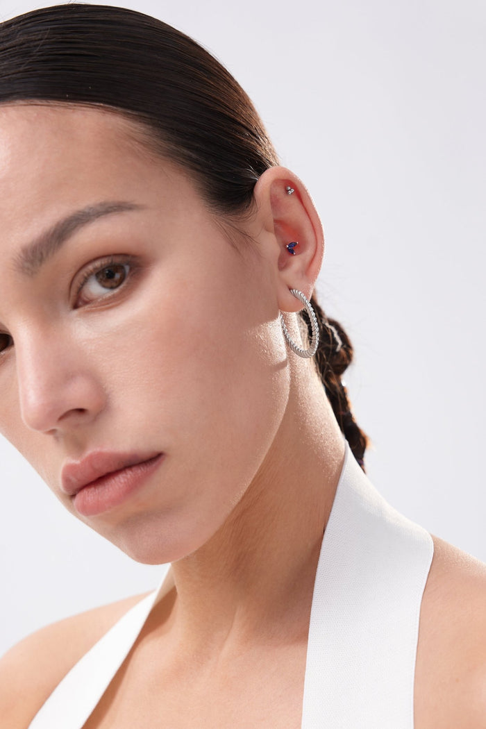 Trio Bead Titanium Flat Back Stud (Single) - Flaire & Co.
