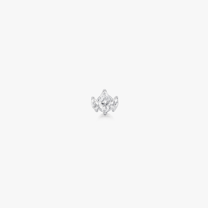 Trio Marquise Titanium Flat Back Stud (Single) - Flaire & Co.