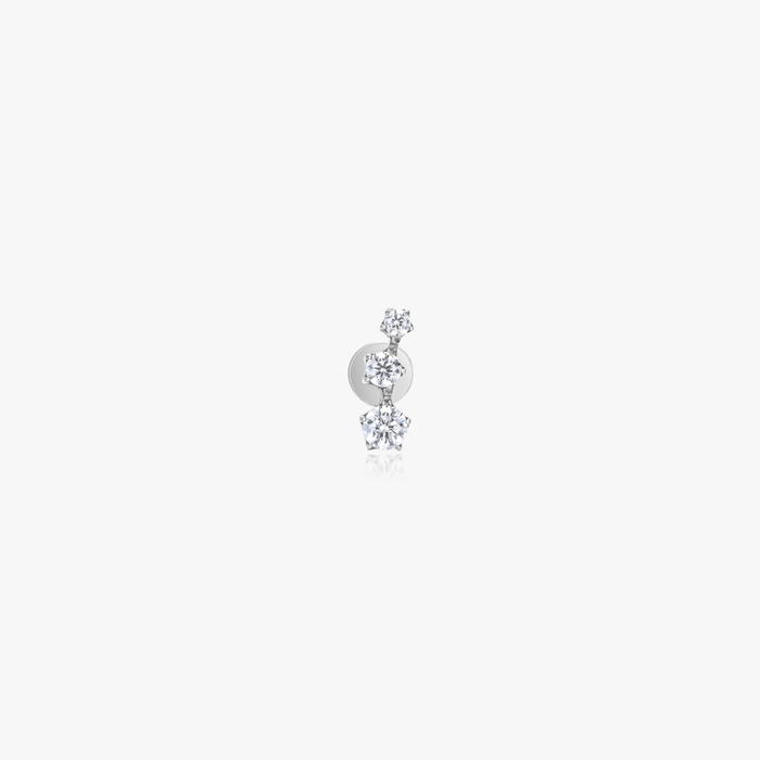 Trio Star Titanium Flat Back Stud (Single) - Flaire & Co.