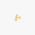 Trio Star Titanium Flat Back Stud (Single) - Flaire & Co.