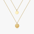 Two Layered Disk Necklace in Gold - Flaire & Co.