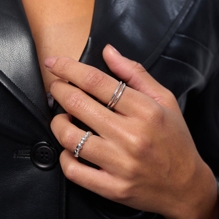 Two Layered Thin Band Ring