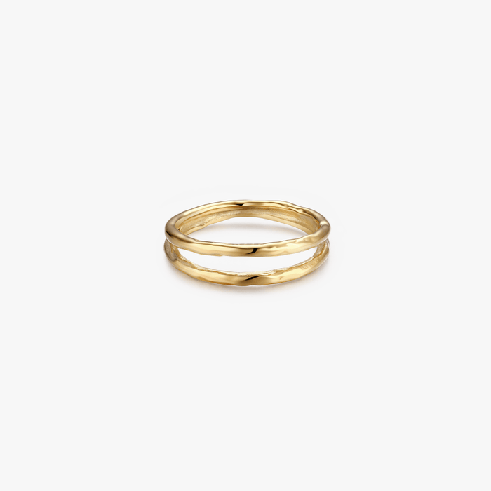 Two Layered Thin Band Ring - Flaire & Co.