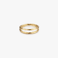 Two Layered Thin Band Ring - Flaire & Co.