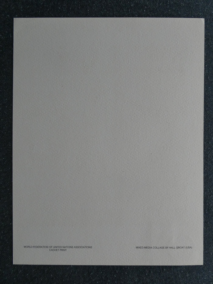 United Nations First Day Issue Stamped Print, 1979 - Hall Groat Mixed Media Collage