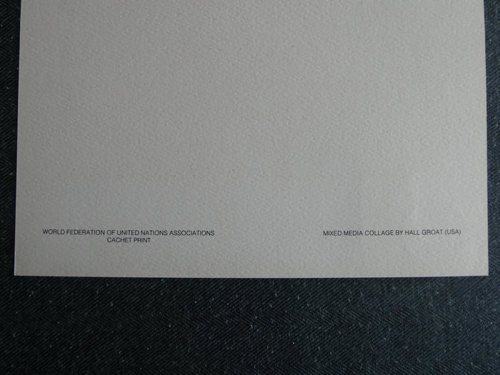 United Nations First Day Issue Stamped Print, 1979 - Hall Groat Mixed Media Collage