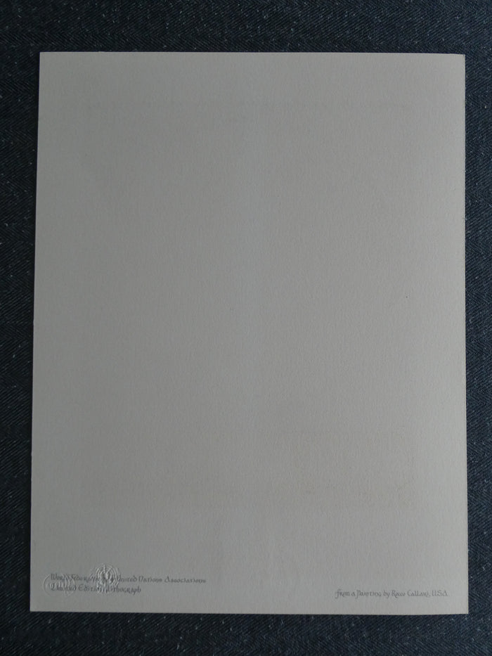 United Nations First Day Issue Stamped Print, 1981 - Rocco Callari