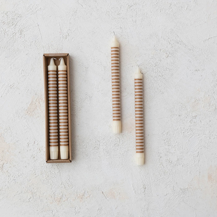 Unscented Striped Taper Candles Set/2