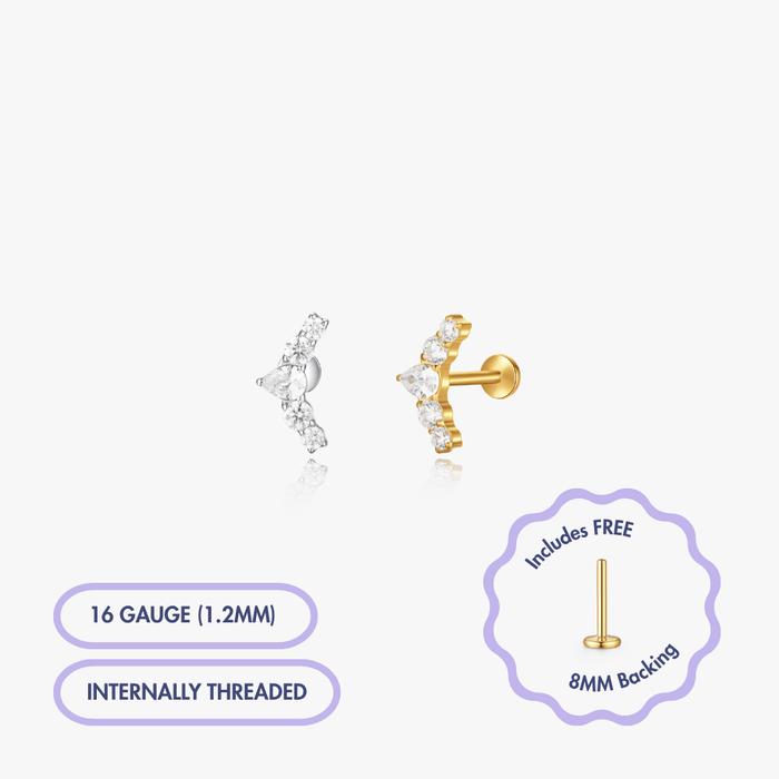 Versailles Gem Flat Back Stud (Single) - Flaire & Co.