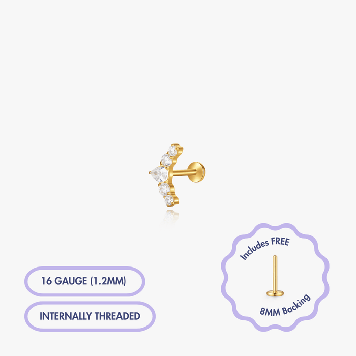 Versailles Gem Flat Back Stud (Single) - Flaire & Co.