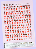 Very Cherry sheet flat lay on purple background