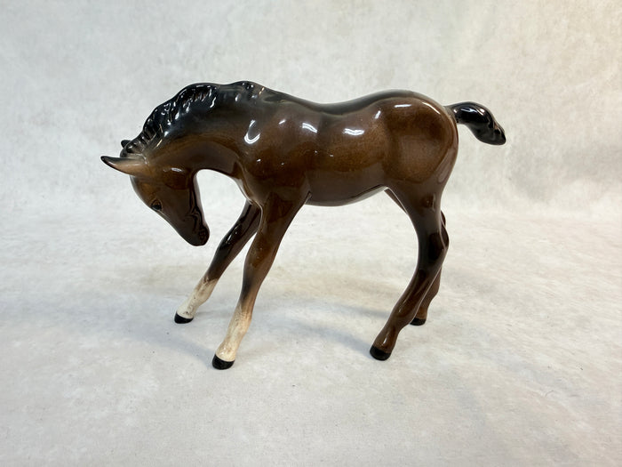 Vintage Beswick England Gamboling Foal #815 & Head Down Horse #947 Figurines - Set of 2