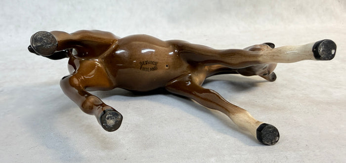 Vintage Beswick England Gamboling Foal #815 & Head Down Horse #947 Figurines - Set of 2
