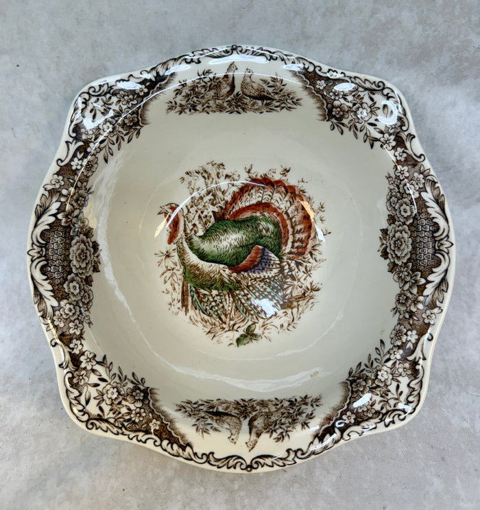 Vintage Johnson Brothers Woodland Turkey 9" Serving Bowl