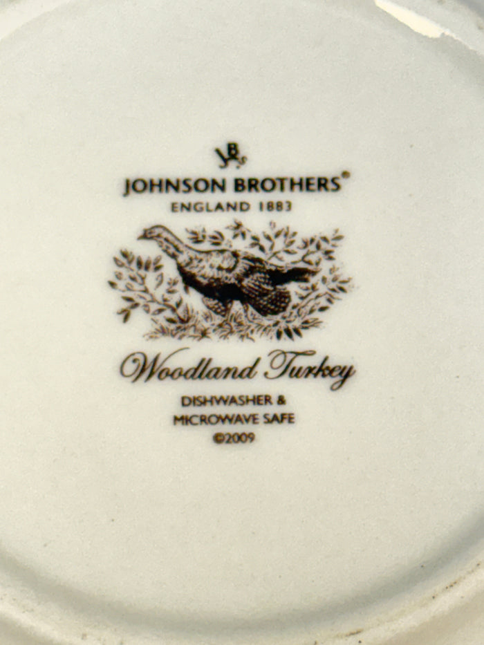 Vintage Johnson Brothers Woodland Turkey 9" Serving Bowl