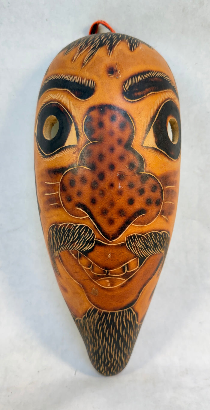 Whimsical Peruvian Gourd Mask