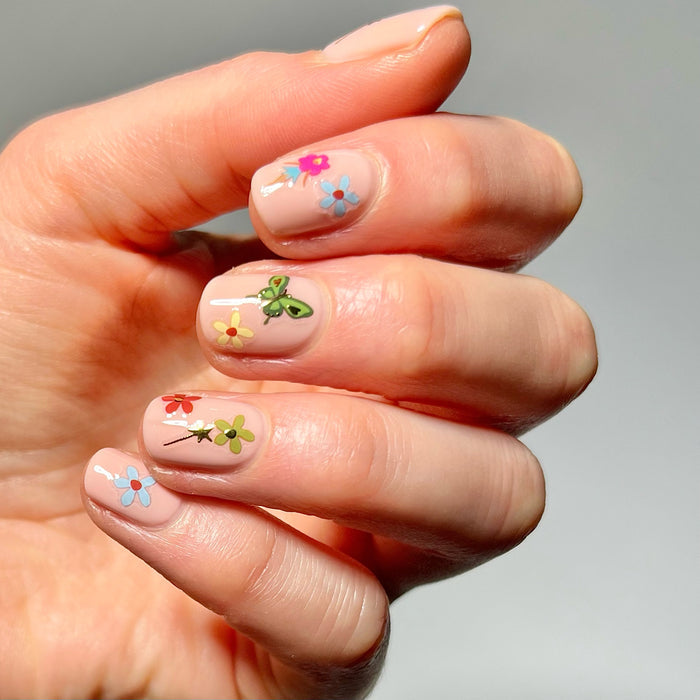 Woodland Fae stickers on short nails